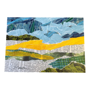 “Patchwork Hills” Original Mixed Media Collage Landscape