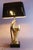 Sculptural Brass Hand Table Lamp with Black Shade, 1970s For Sale - Image 3 of 5