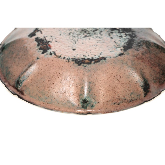 Metal Vintage 1960's Enamel Over Copper Abstract Bowl For Sale - Image 7 of 9