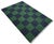 Handmade Woolen Flat Weave Rug, Forest Green and Greyish Blue Checker Board Dhurrie - 5'x8' For Sale - Image 6 of 12