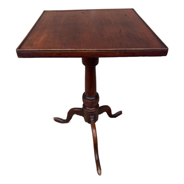 A Very Fine Chester County, Pa Cherry Federal Snake Leg Candle Stand, Circa 1790-1810 For Sale