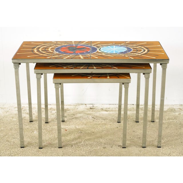 Mid Century 1970s Nesting Tables Attributed to Juliette Belarti For Sale - Image 4 of 10