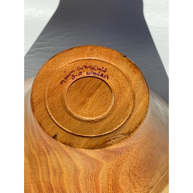 Marian McDavid Hand Carved Wood Bowl For Sale - Image 10 of 11