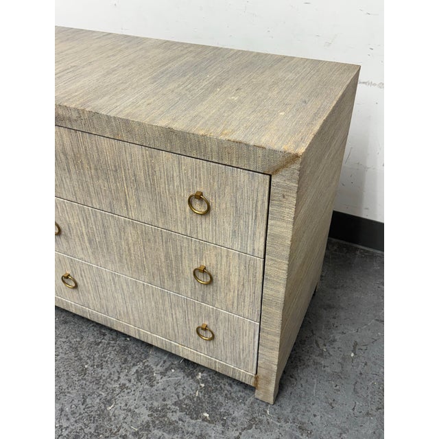 Wood Serena & Lily Linen Wrapped Driftway Dresser For Sale - Image 7 of 12