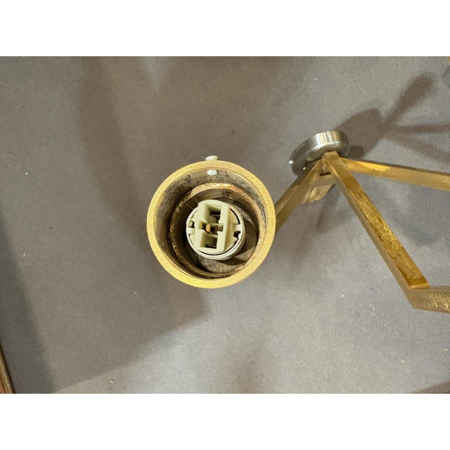 1990s Satin Brass Wall Lamps, 1990s, Set of 2 For Sale - Image 5 of 8