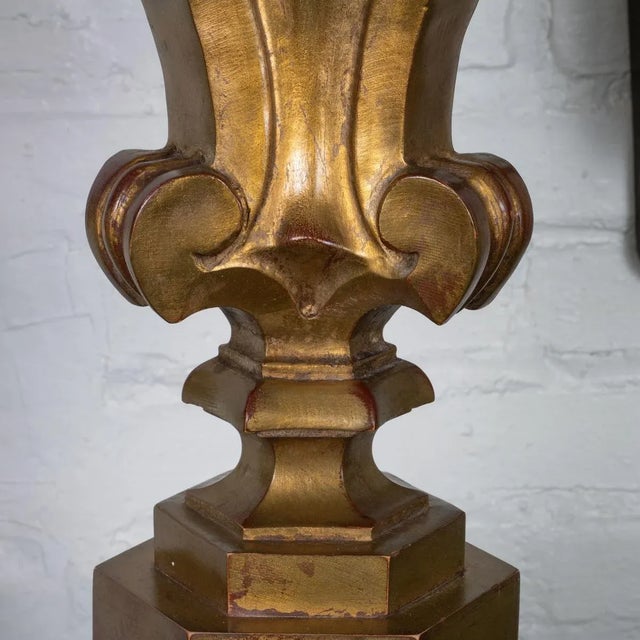 Pair of Sculptural Giltwood Table Lamps For Sale In New York - Image 6 of 11