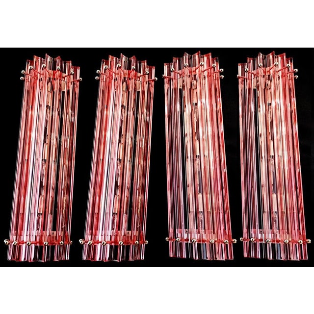 Mid-Century Italian Pink Murano Glass Wall Sconces, 1990s, Set of 4 For Sale - Image 16 of 17