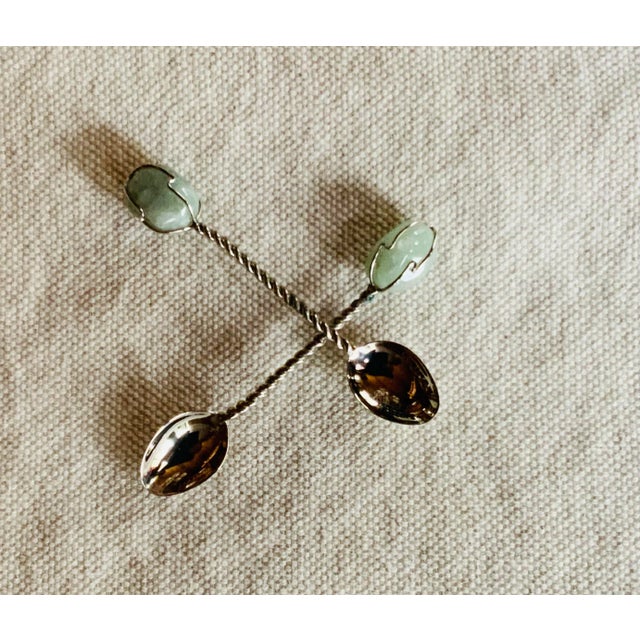 Mid-Century Modern Set of Four Mid-Century Brazilian Sterling Silver Artisanal Spoons For Sale - Image 3 of 9