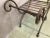 Vintage X Form Painted Iron Bench.