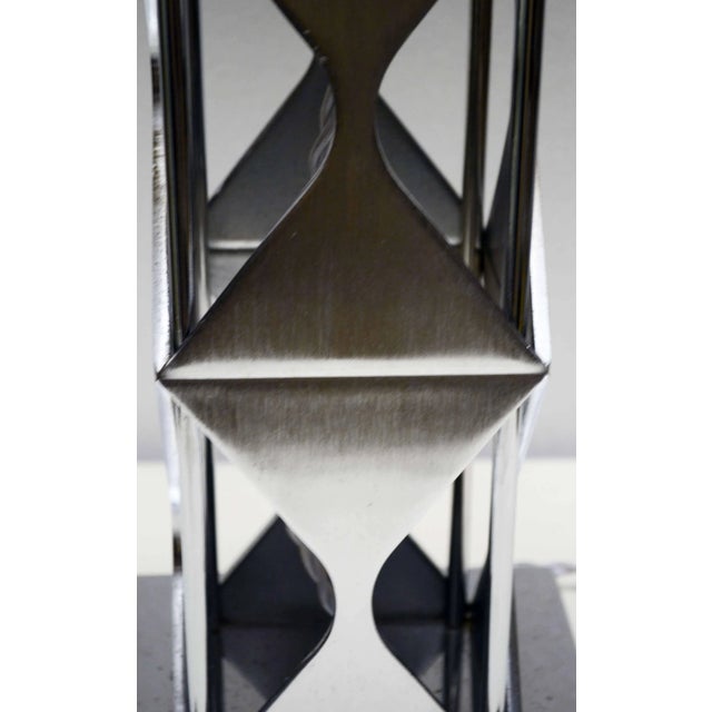 Smoked Acrylic Glass &amp; Satin Steel Table Lamp, 1970s For Sale - Image 6 of 8