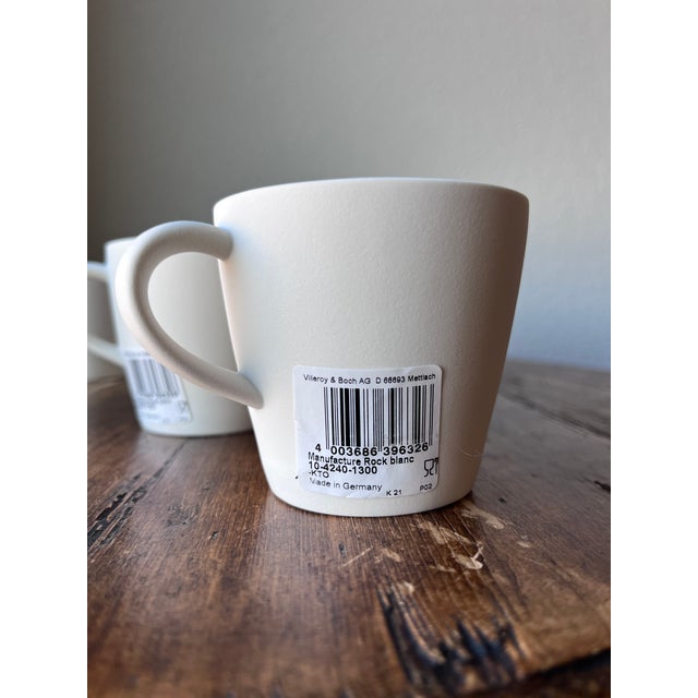 Set of 6 - Villeroy and Boch Manufacture Rock Blanc Coffee Cup 7.5 Oz For Sale - Image 12 of 12