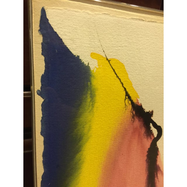 Abstract Paul Jenkins "Phenomena Egyptian Vase" Still Life Original Watercolor Painting 1975 For Sale - Image 3 of 6