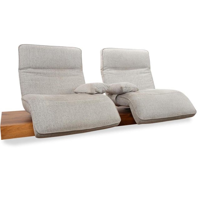 Modern Grey Fabric Wave Three Electric Two-Seater Sofa by Koinor For Sale - Image 3 of 17