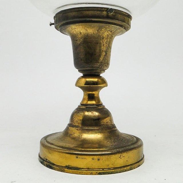Metal Vintage Pendant Lamp in Brass, 1930s For Sale - Image 7 of 8