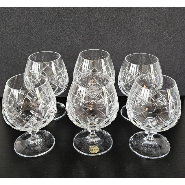Mid-Century Modern Pristine 1983 Schott Zwiesel German 24% Lead Crystal Brandy Snifters - Set of 6 For Sale - Image 3 of 4