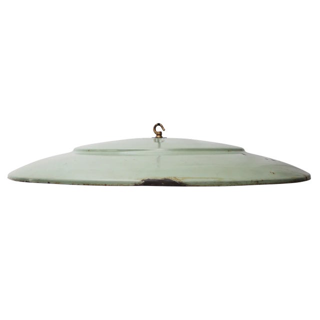 Large Mid-Century Modern Dutch Industrial Green Enamel Pendant Lamp from Philips For Sale - Image 11 of 11