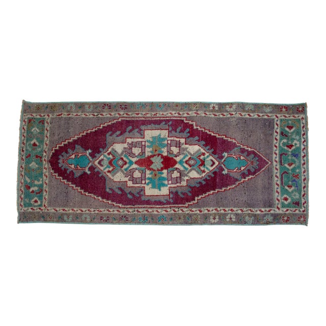 1970s Vintage Hand Knotted Small Rug For Sale