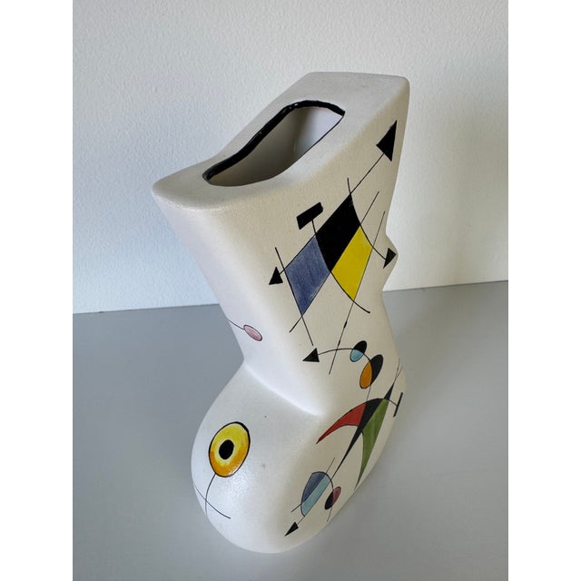 Vintage Joan Miró Style Ceramar Spain Hand-Painted Abstract Ceramic Vase For Sale In Miami - Image 6 of 12