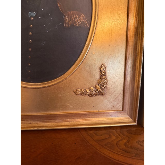 1940s Gold Framed Portraits: Thomas Sully "Major Biddle" & Anna Von Jagemann "Old Vienna" - A Pair For Sale - Image 12 of 16