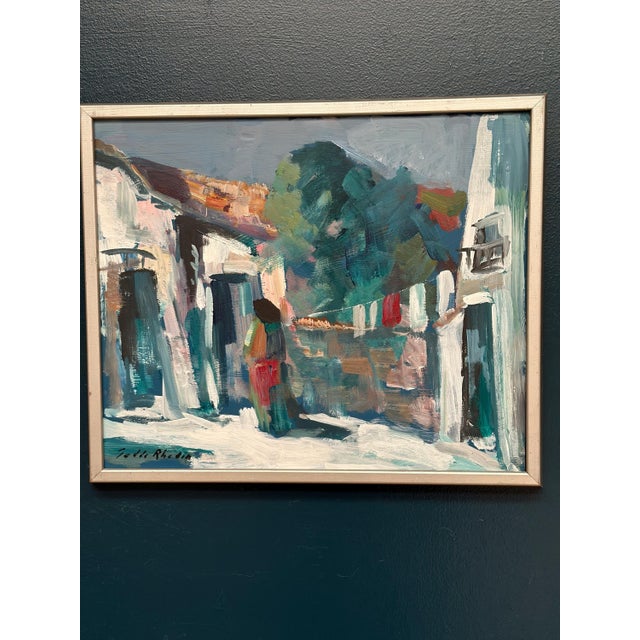 Tedde Rhodin, Spanish Houses, 1950s, Oil Painting on Panel, Framed For Sale - Image 11 of 17