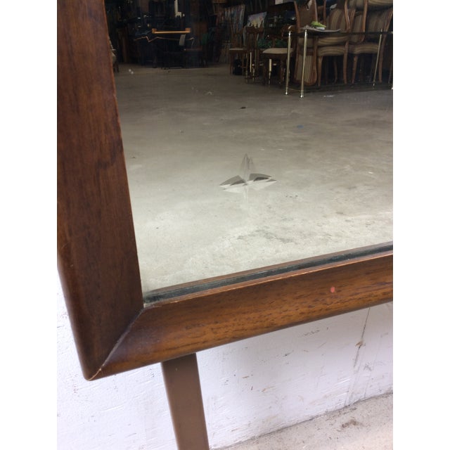 Mid Century Modern Mountable Mirror With Walnut Frame For Sale - Image 9 of 17