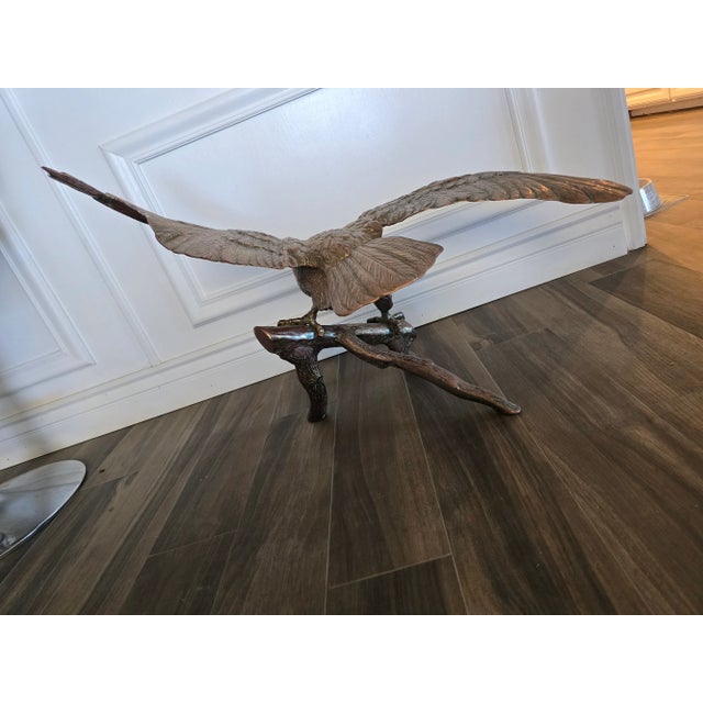 Extra Large Vintage Eagle Sculpture Brass For Sale In Palm Springs - Image 6 of 18