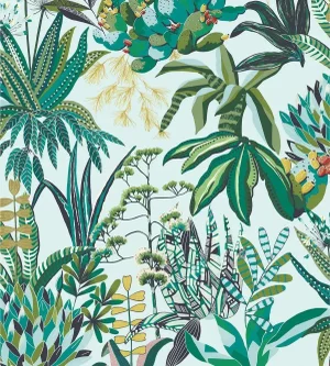 Sample - Lelievre for The House of Scalamandré Figari Wallcovering, Agave