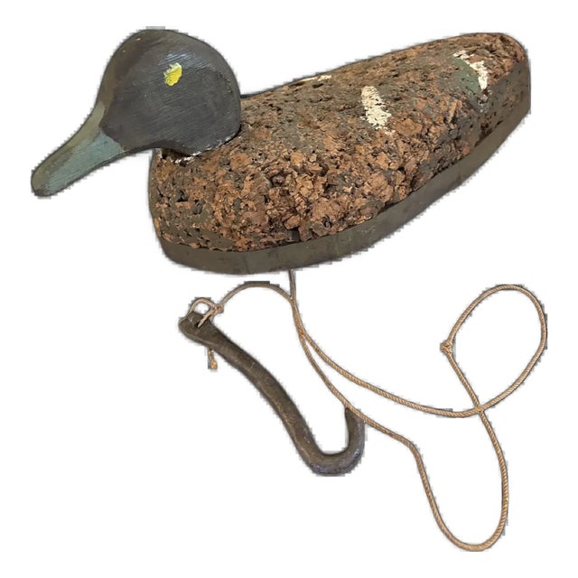 Early 20th Century Working Duck Decoy with Cork Body For Sale