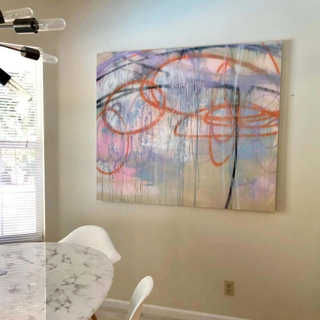 Mirtha Moreno Abstract Expressionist Painting on Panel Titled : Social Distance , 2020Oil, Acrylic For Sale - Image 9 of 12