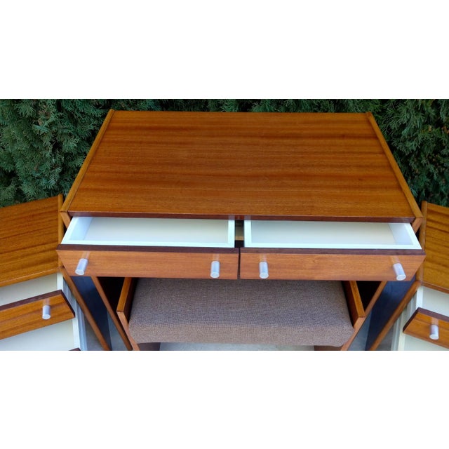 Bedside Tables, Stool and Dressing Table by Jindřich Halabala, 1970s, Set of 4 For Sale - Image 6 of 17