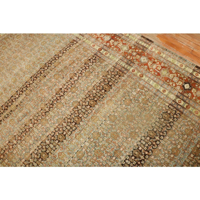 Antique Zabihi Collection Persian Square Senneh Rug For Sale - Image 10 of 10