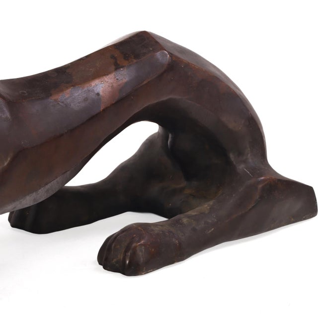 1940s French Modernist Bronze Sculpture of a Stylized Dog, C. 1940. For Sale - Image 5 of 6