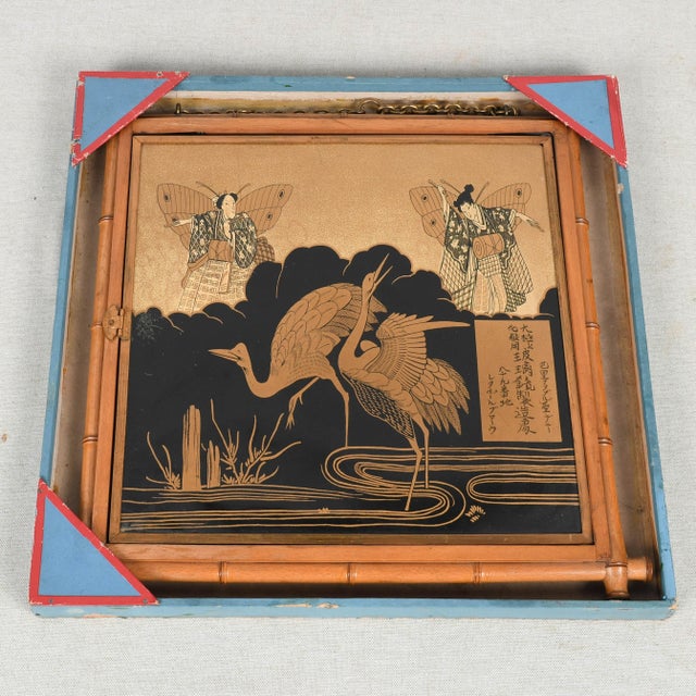 19th Century French Faux Bamboo Tri-Fold Mirror For Sale In Orlando - Image 6 of 10