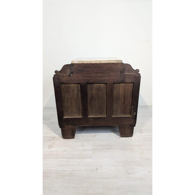 Art Nouveau Oak and Marble Cabinet, 1920s For Sale - Image 12 of 16