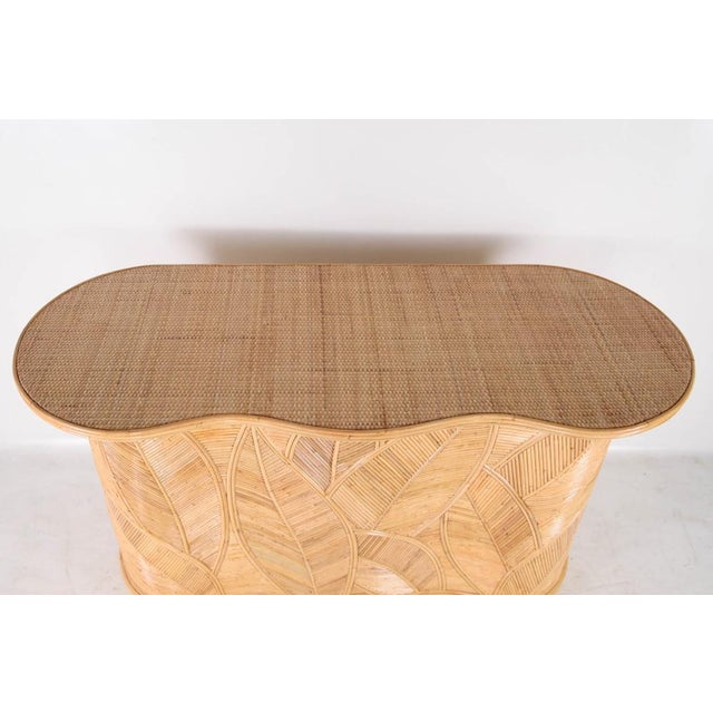Leaf Rattan Console Table For Sale - Image 4 of 16
