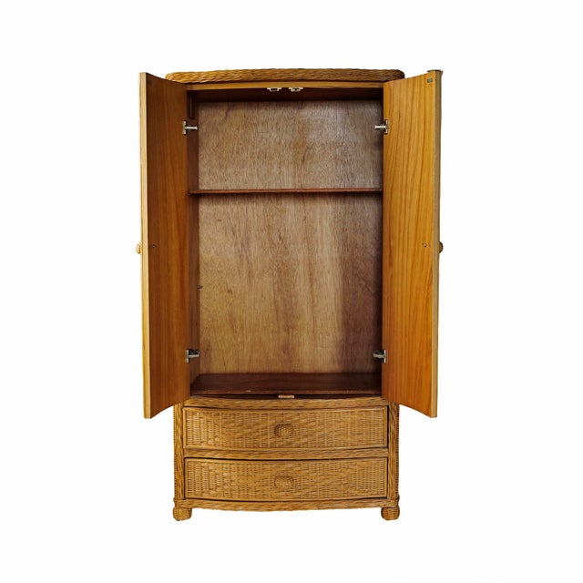 Boho Chic Wicker Armoire - Vintage 'Pier 1' For Sale - Image 3 of 8