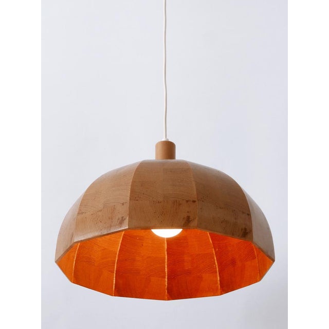 Mid-Century Modern Pine Wood Pendant Lamp, Sweden, 1960s For Sale - Image 12 of 18