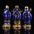 Traditional Late 19th Century Set of 3 Gilt Bronze and Enamel Fu Lu Shou Statues, 1.8kg Each For Sale - Image 3 of 9