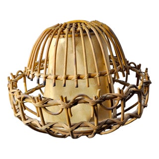 Rattan Table Lamp, France, 1960s For Sale