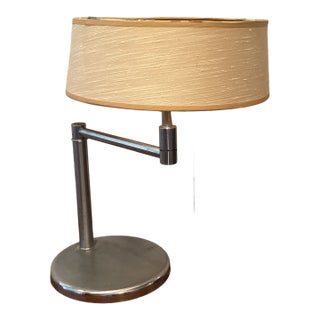 1970s Walter Von Nessen Mid Century Modern Swing Arm Chrome Desk Lamp For Sale