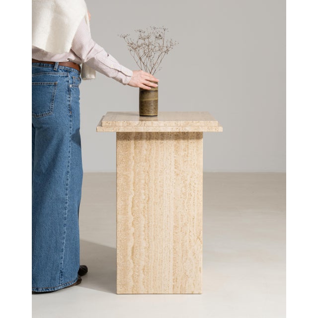 Stone 1970s Travertine Pedestal For Sale - Image 7 of 12