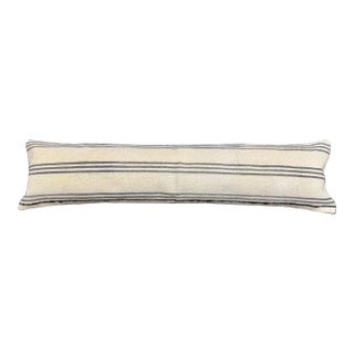 Turkish Hemp Pillow Cushion Natural Beige Gray Cushion Cover 12"x46" For Sale