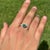 American Art Deco Emerald & Diamond Crossover Cocktail Ring in 18k White Gold Size 5.5 For Sale - Image 3 of 16