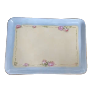1900s Antique Royal Bayreuth Bavarian Hand Painted Roses Dresser Vanity Tray