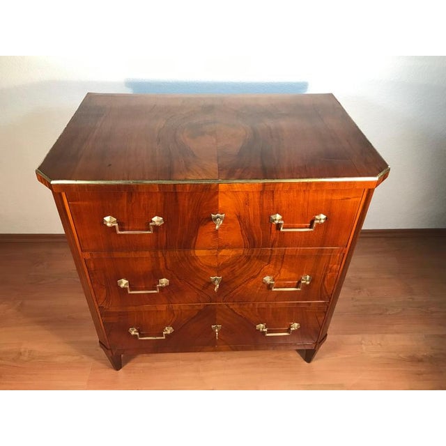 Brown Antique Biedermeier Walnut Chest of Drawers, 1820s For Sale - Image 8 of 10