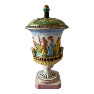Hand Painted Capodimonte Porcelain Urn