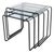 Vintage 80s Postmodern Black Metal & Glass Nesting Tables - Set of 3 For Sale