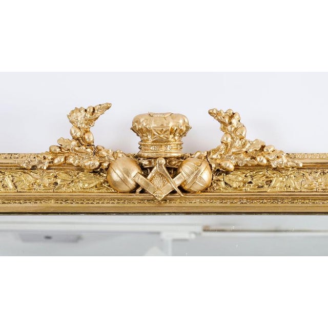 19th Century Antique Masonic Giltwood Mirror from Freemasons For Sale - Image 5 of 11