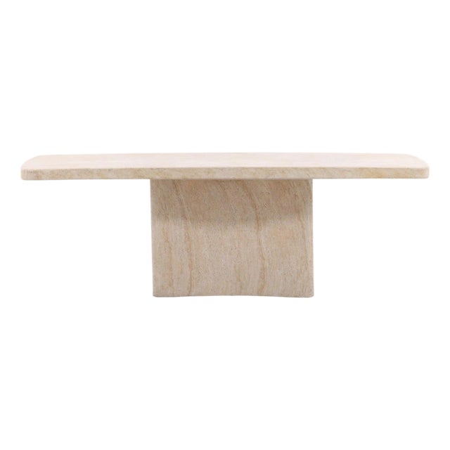 Modern Outdoor Faux Travertine Dining Table For Sale