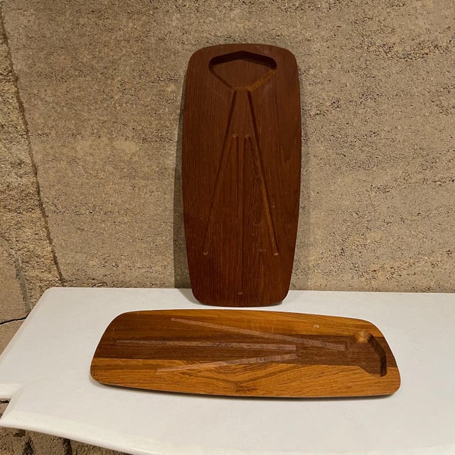 1970s 1970s Denmark Dkf Lundtofte Solid Teak Two Carving Boards For Sale - Image 5 of 8